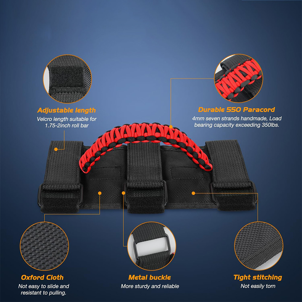 Wrangler Anti-Roll Bar, Front and Rear Door Handles, Paracord Handle, Roof Light, Roll Bar, Illuminated Handle