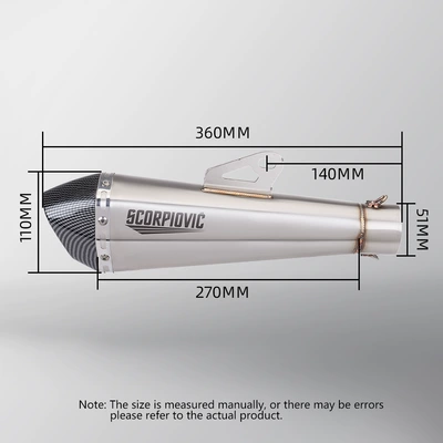 Motorcycle exhaust pipe | 51mm Diameter Stainless Steel High