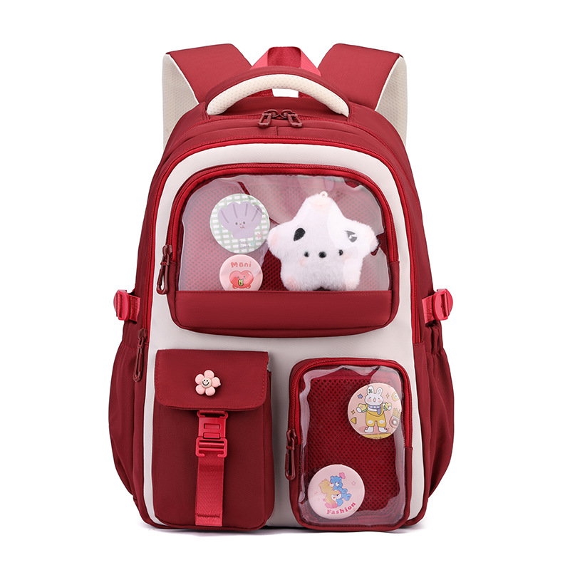 Mochila de pescado natural para estudiantes de escuela primaria 3 - 6 grados de protección de cresta para reducir la carga de estudiantes de secundaria de gran capacidad de moda mochila versátil