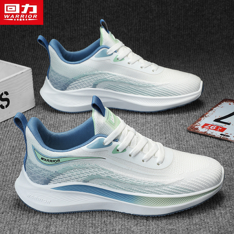 Warrior Men's Shoes 2026 New Summer Breathable Flyknit Mesh Shoes Men's Trendy Running Sports Yeezy Mesh Shoes