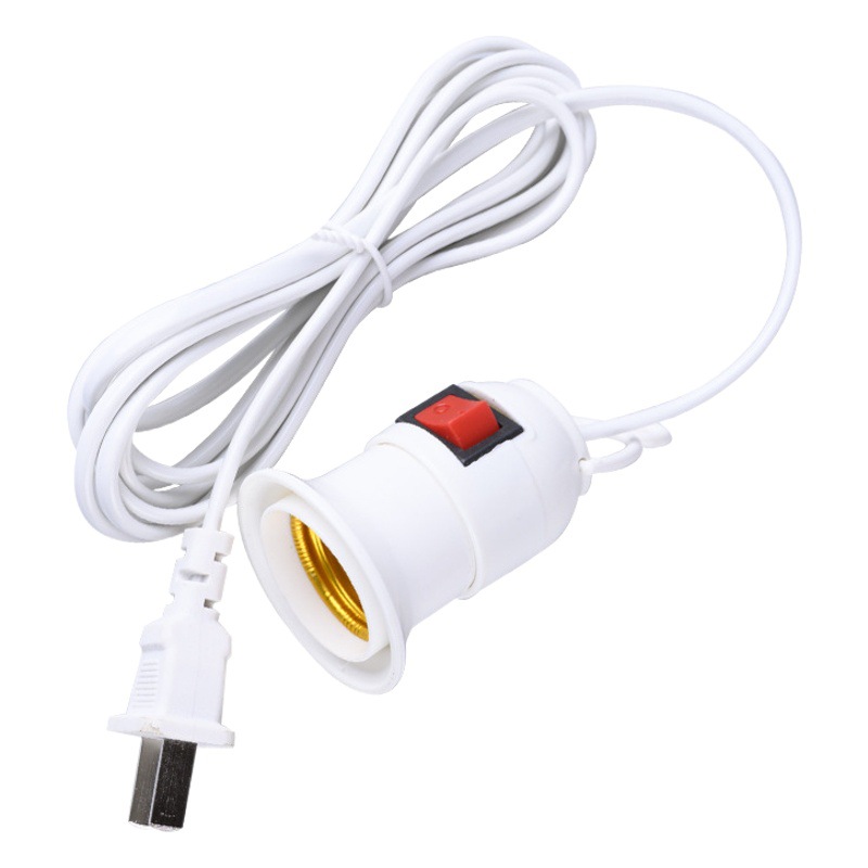 Portalámparas colgante E27 con cable de extensión e interruptor, enchufe doble para Tailandia o Camboya