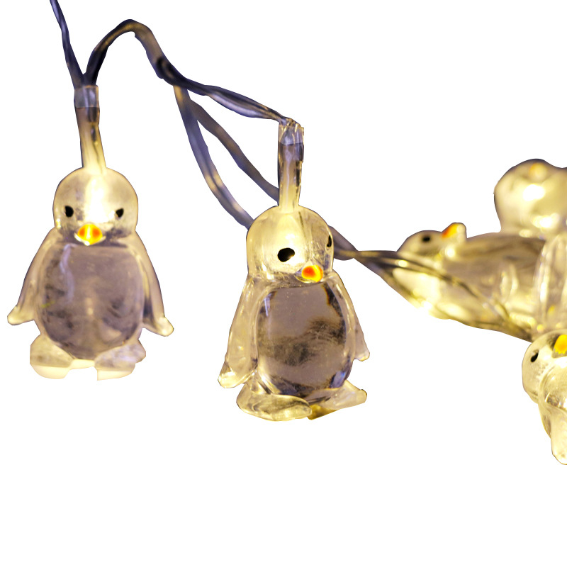 Navidad nueva iluminación pingüino Cadena de luz 10 LED luces decorativas luces de modelado de animales transfronterizos lámparas de mercancías continuas