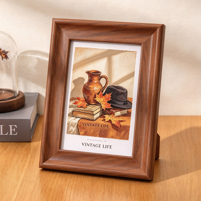 Wholesale picture frames 6inch Picture frame stand 7810inch A4 horizontal frame simple wooden oil painting empty frame wall hanging customization