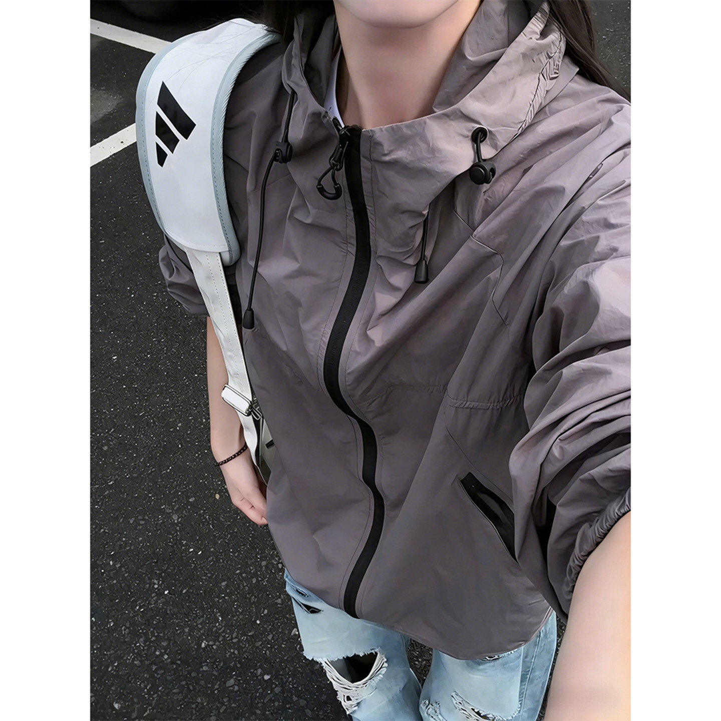 美式速干冲锋防晒衣男女夏季轻薄upf50+骑行防晒服户外钓鱼服外套