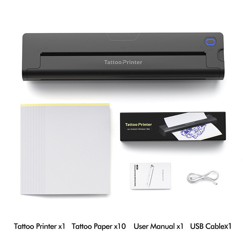 Fog Surface Realistic Tattoo Transfer Machine A4 Bluetooth Wireless USB Document Printer Thermal Ink Free Portable Fog Surface Realistic Tattoo Transfer Machine A4 Bluetooth Wireless USB Document Printer Thermal Ink Free Portable