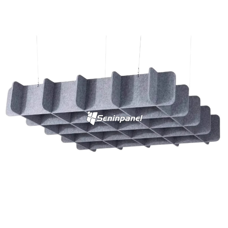 Polyester Fiber Sound-Absorbing Panel Ceiling Gymnasium Office Conference Room Auditorium Hanging Absorption Echo Ceiling Decorative Panel