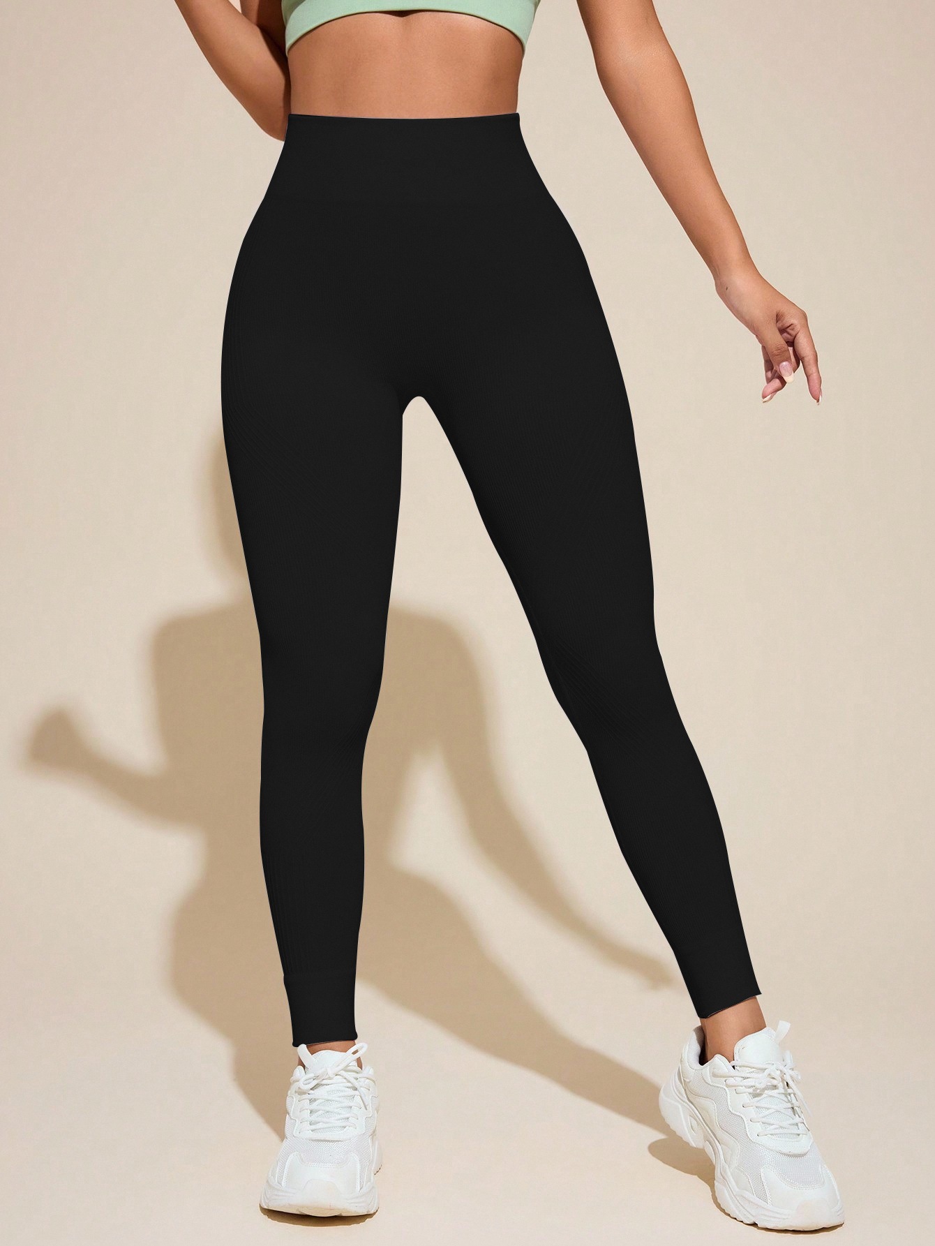 Pantalones de yoga GYM a rayas blancas sin costuras, pantalones de fitness para correr con cadera y cintura alta para mujer, pantalones de fondo para deportes al aire libre