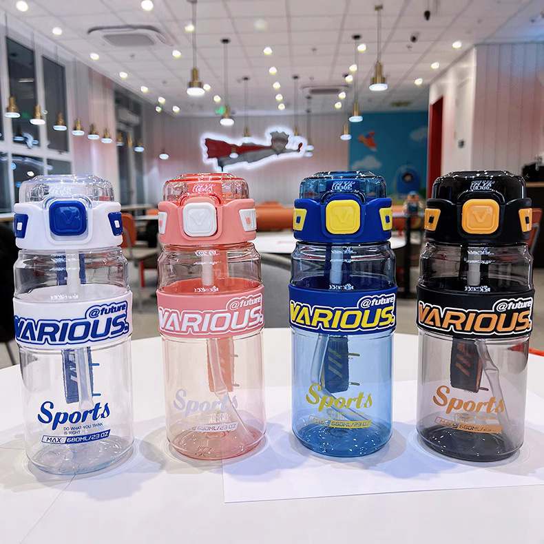 Yitong taza de agua portátil al aire libre nueva paja de plástico de dibujos animados de gran capacidad 950ml hervidor de plástico deportivo al aire libre