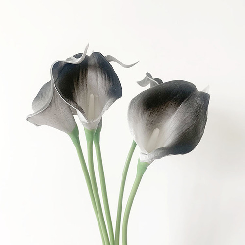 Cross-border PU mini calla lily artificial flowers wholesale wedding decoration artificial feel bridal bouquet artificial flowers
