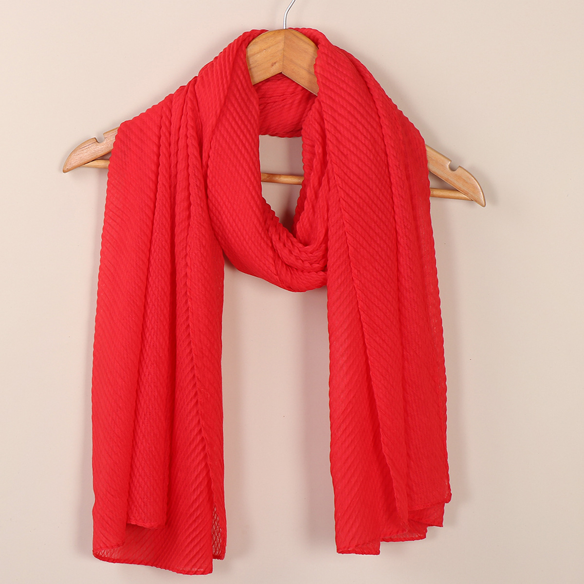Women's Scarves wrinkled fashion plain wrinkled wrap headscarf solid color voile long shawl_voghion.com