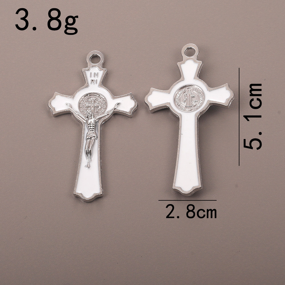 Cruces de metal collar pulsera accesorios DIY esmalte rosario colgante colgante adornos N venta caliente