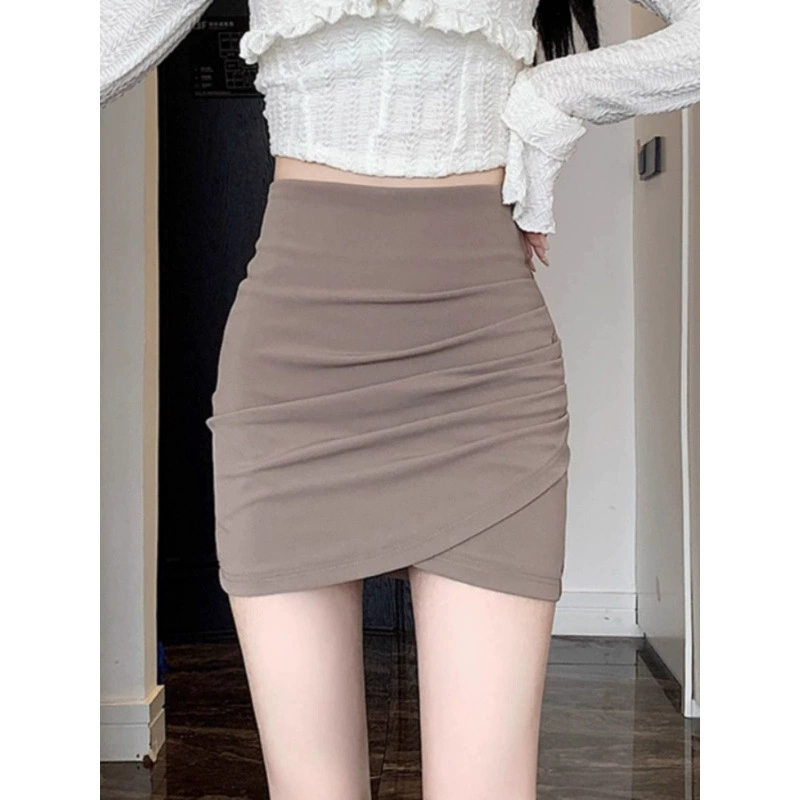 Горячая девушка, сексуальная юбка нестандартной формы, женская летняя короткая юбка Pure Desire, облегающая бедра, миниатюрная юбка, плиссированная юбка с разрезом