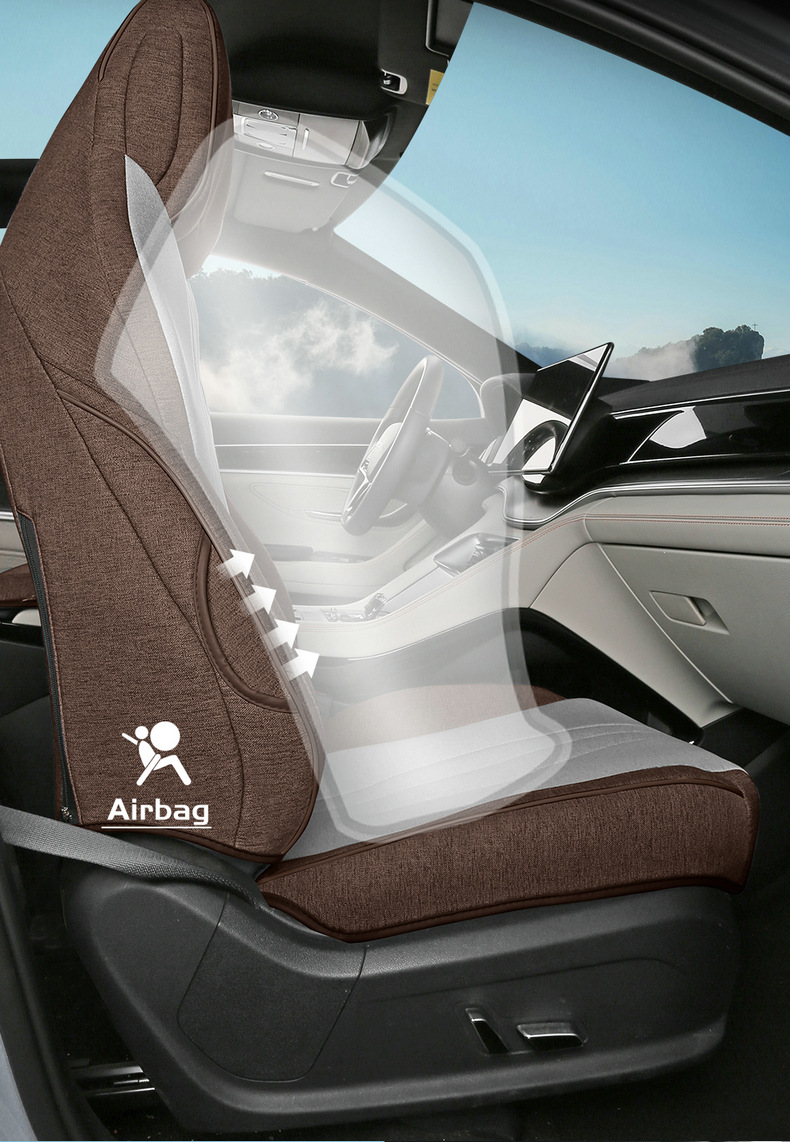 25 BYD Song plusDM-I Seat Cover All-inclusive Car Cushion Linen Four Seasons Universal Breathable Seat Cover