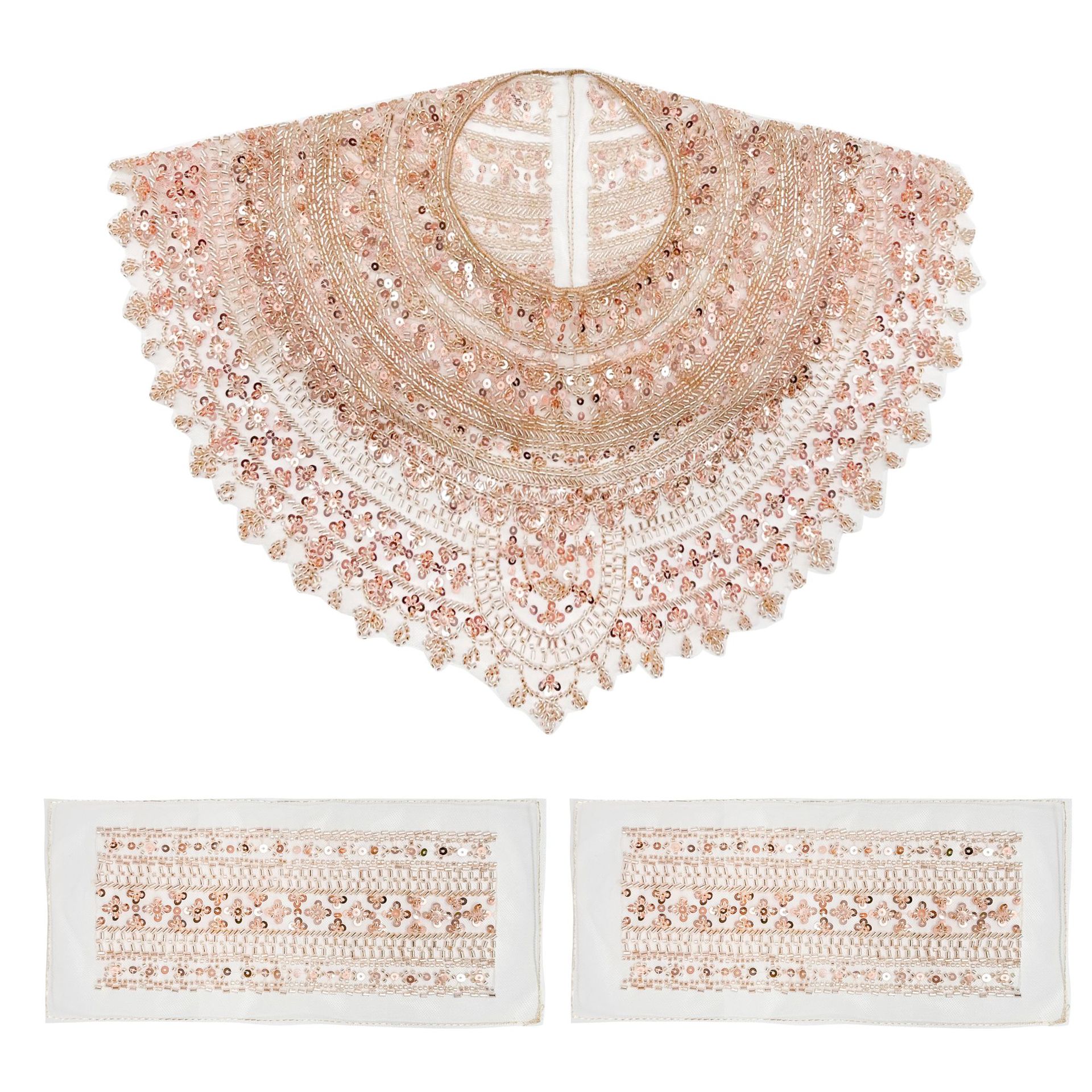 Chal para mujeres con una nueva moda delantera y trasera cuello de encaje gancho flor hueco vestido accesorios de decoración