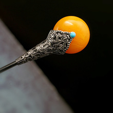 纯银S925古代宫廷淑女简约发簪古典盘发簪子发饰复古生日礼物发钗