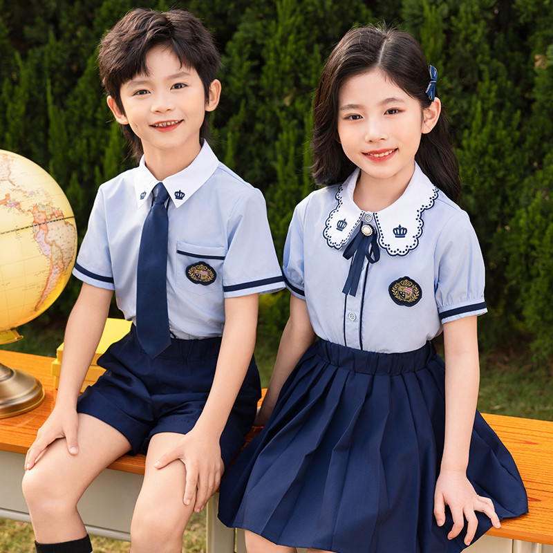 幼兒園園服夏裝小學生校服套裝夏季學院風班服六一兒童合唱演出服