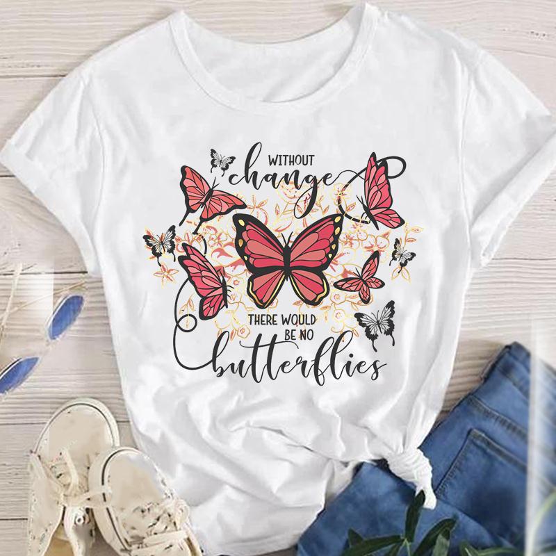 114g Weight Short Sleeve Sleeve Length Pullovers Placket Type Regular Sleeve Sleeve Type Polyester Fabric Type Regular Top Length T-shirt Tops Type Daily Occasion Round Neck Neckline Breathable Function Regular Fit Fit Type Flower Pattern Summer, Spring, Autumn Season Women'S Gender Printing Design Fashion Style Wholesale Women'S Fashion Flower Short Sleeve Printing T-Shirts 3