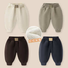 婴儿加绒长裤子冬装秋冬儿童保暖棉裤羊羔绒宝宝裤子宽松休闲裤潮