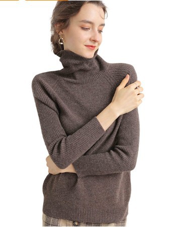 Suéter de cuello alto para mujer, estilo otoño-invierno, grueso, ajustado, adelgazante, jersey corto de punto, lana fina.