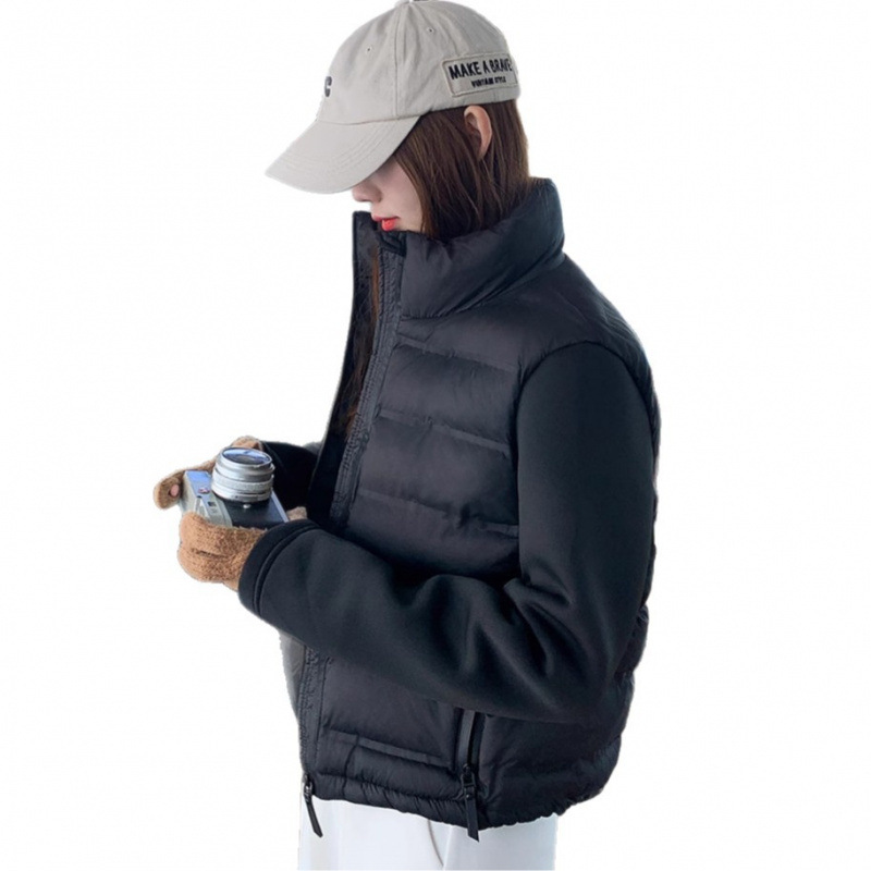 Ropa de algodón de comercio exterior otoño y invierno de 2025 nueva ropa de algodón de estilo extranjero delgada chaqueta de algodón corta chaqueta de costura europea y americana