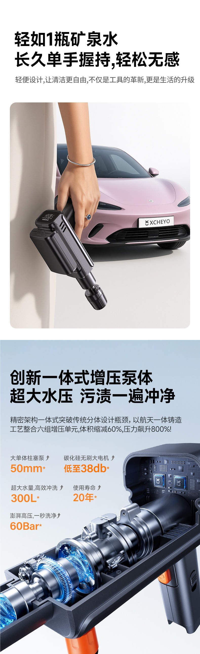 Wireless Car Washing Machine, High-Pressure Water Gun, Household Electric Lithium Battery, 2026 New Model Cleaning Machine, Powerful Booster Device