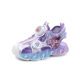 Lamp-Illuminated Nezha Ao Bing Girls' Closed-Toe Sandals, New Summer Children's Hollow Mesh Sports Beach Shoes for Older Children