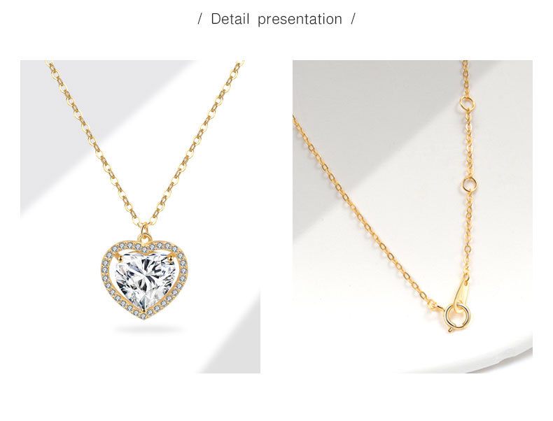 cable chain Chain Type 1 Piece Quantity Date, Tea Party Occasion 925 Sterling Silver Cable Chain Plating Heart Shape Pendant Necklace