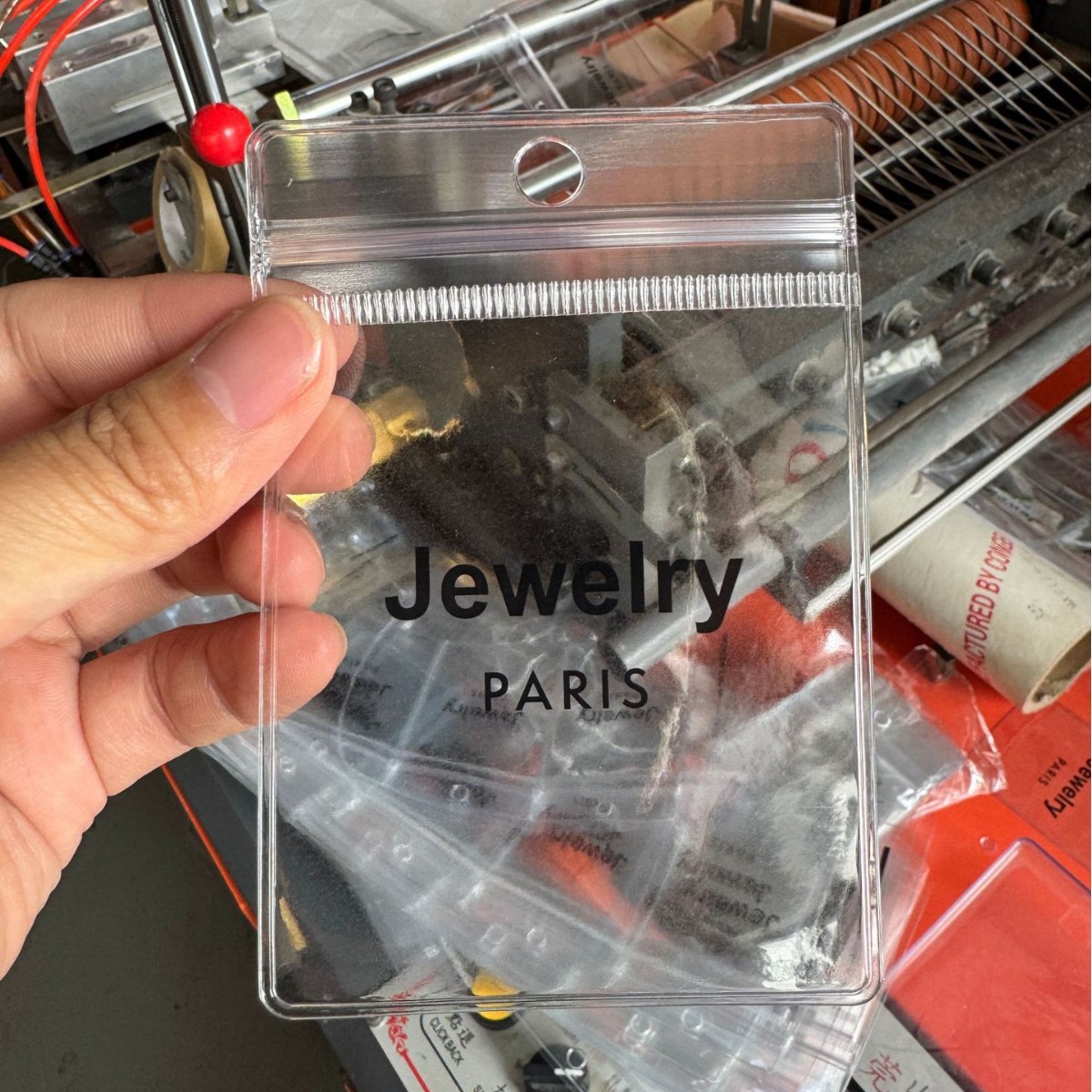 可悬挂耳环收纳袋超透明PVC自封袋文玩密封袋珠宝首饰塑料包装袋