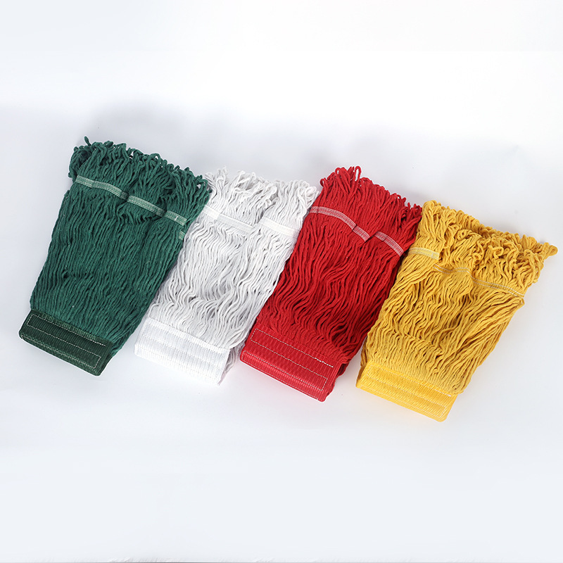 Five-Color Mop Head Hospital Hotel Property Cleaning Supplies Cotton Yarn Absorbent Wax Household Cotton Thread Mop Head