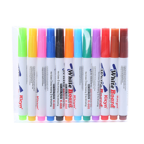 Internet celebrity creative floating pen 12 colors erasable and washable whiteboard pen student teaching office water-based marker pen wholesale