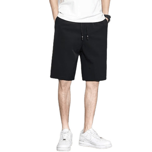 Summer Casual Shorts Men's Ins Brand Solid Color Simple Color Matching Splicing Loose Straight Tube Drooping Five-Finger Sports Pants 