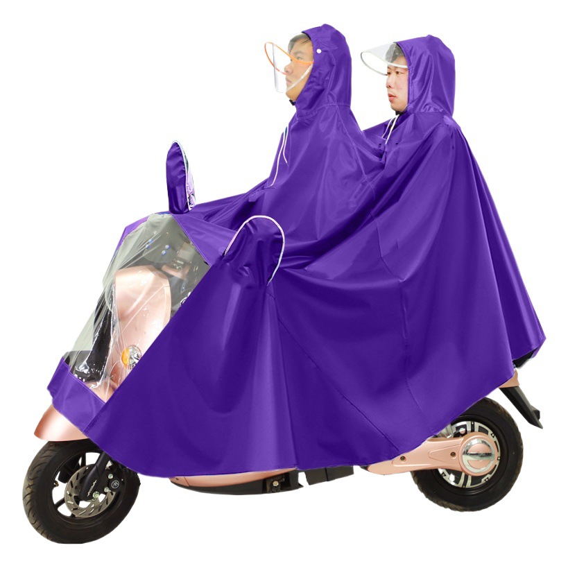 Coche eléctrico impermeable motocicleta poncho adulto engrosada Oxford tela impermeable hombres y mujeres solo doble impermeable