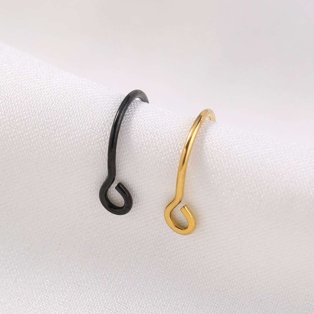 Fashion Stainless Steel Fake Nose Ring Classic Non-piercing Puncture Jewelry display picture 4