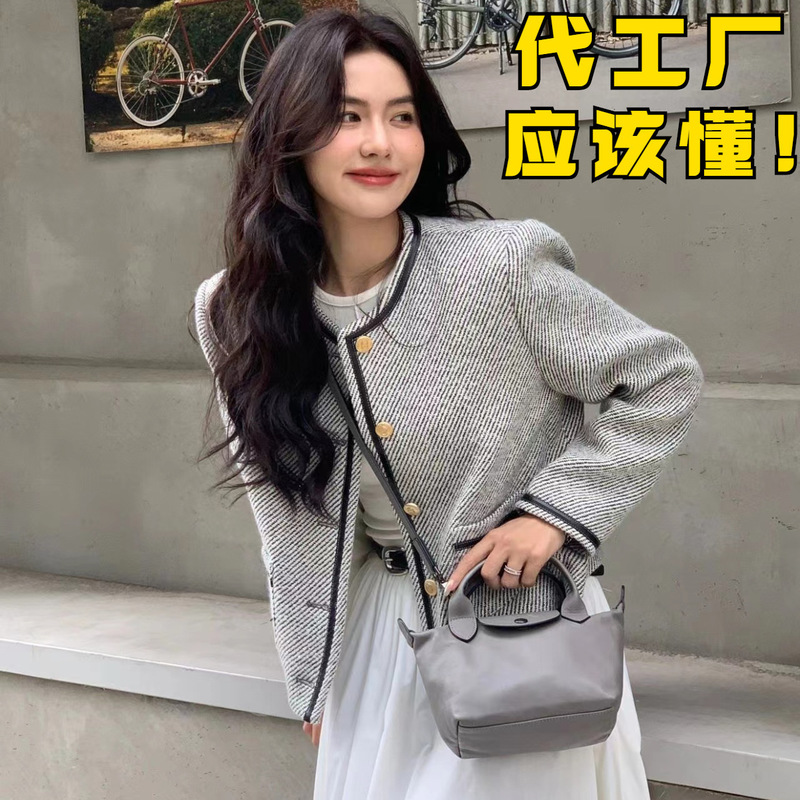 [Purchasing Version] Longxiang Bag Mini Calfskin Mini Dumpling Bag Single Shoulder Crossbody Bag Genuine Leather Handbag for Women