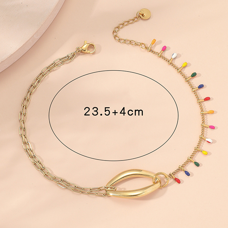 Vacation Colorful Stainless Steel Women's Anklet 1 Piece display picture 1