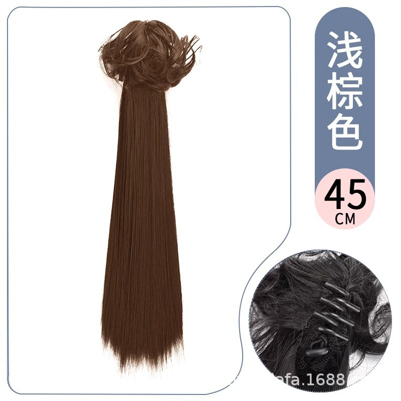 Cauda de caballo mujer nuevo clip de agarre chino antiguo estilo Han trenza simulación estilo cheongsam estilo nacional micro-roll bajo agua de cola de caballo mujer ondulado