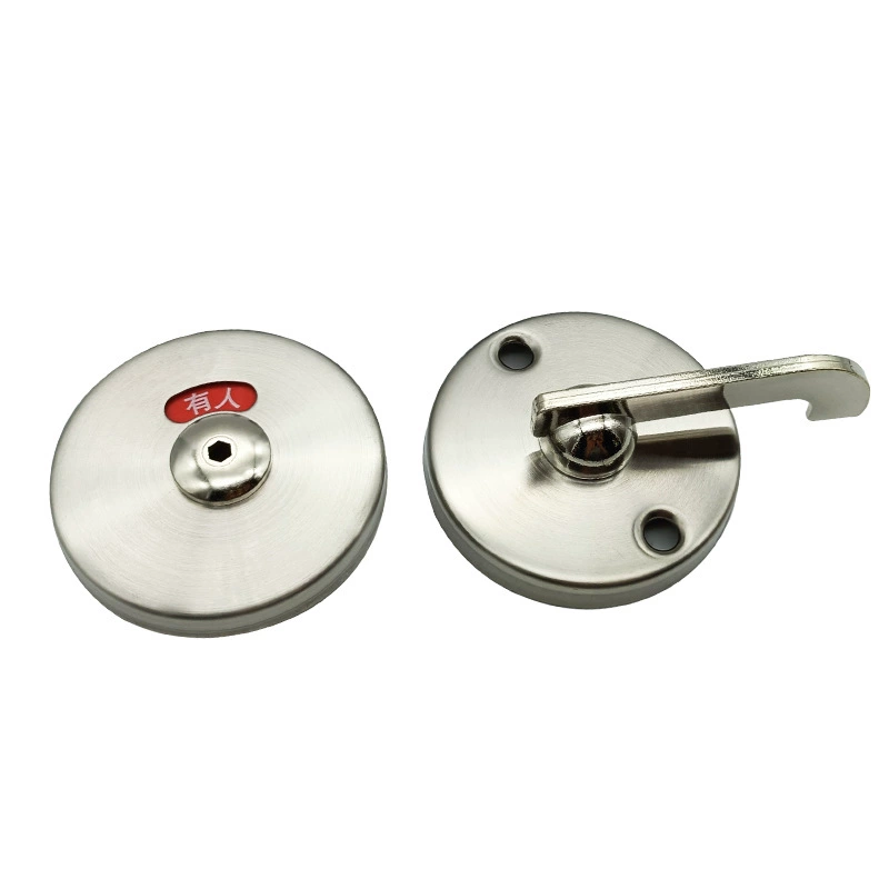 Stainless steel indicator lock small circular lock for flat door with/without people single-bar lock public restroom divider door lock factory wholesale
