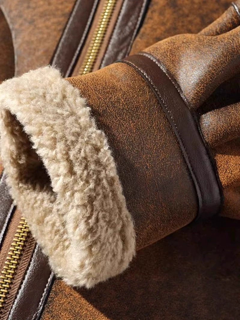 Warm brown demi-season down jacket