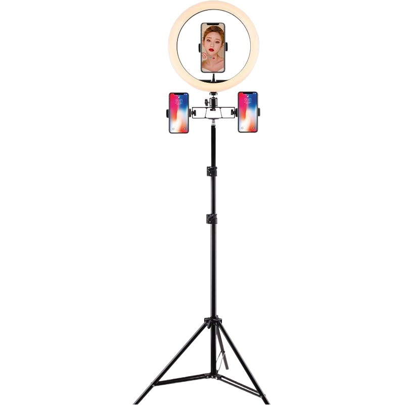 Mobile Live llenar luz traje selfie soporte trípode ancla belleza luz transfronteriza anillo de 12 pulgadas luz de iluminación