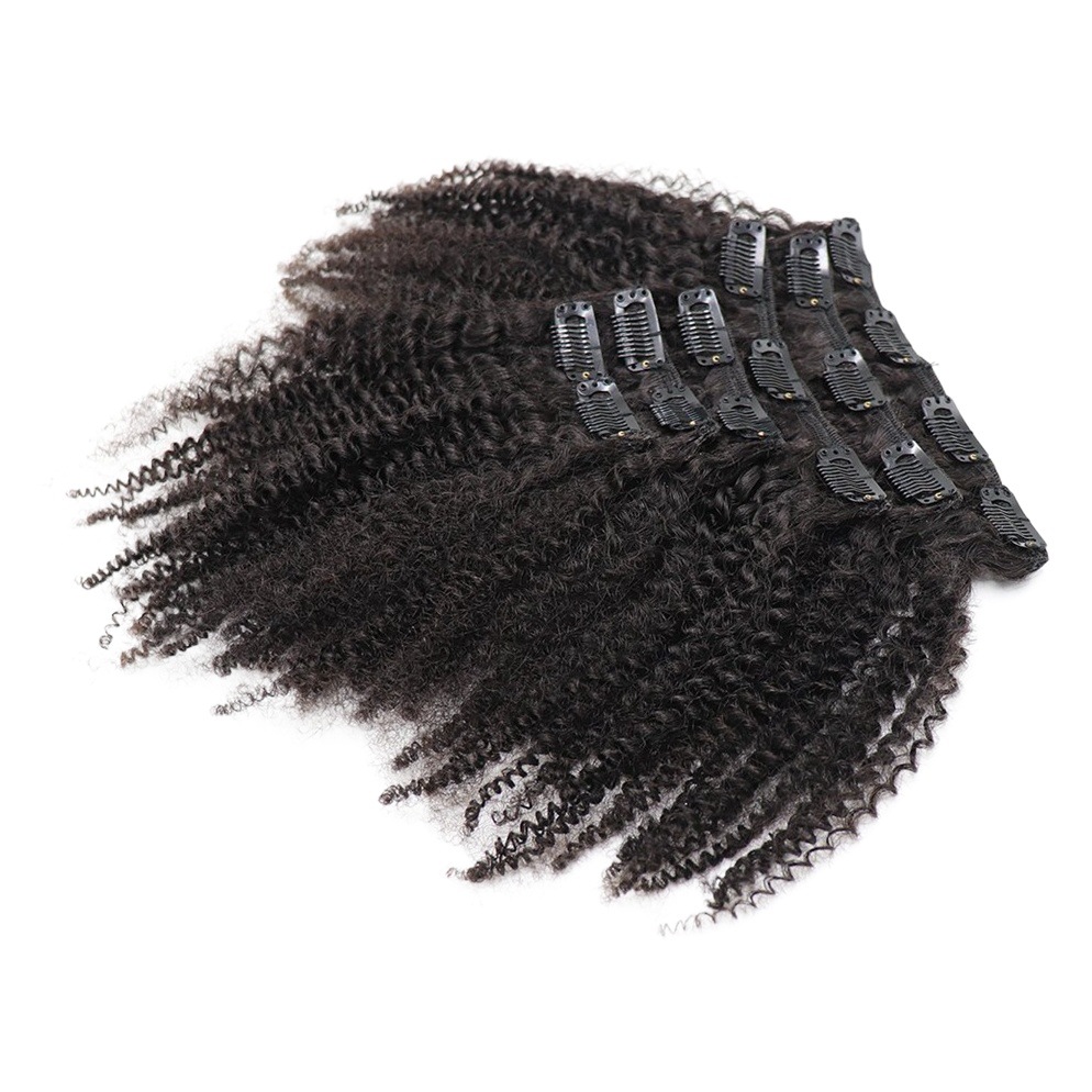 Clip de la vida real del pelo del clip Afro rizado en extensiones Xuchang transfronterizo peluca pelo