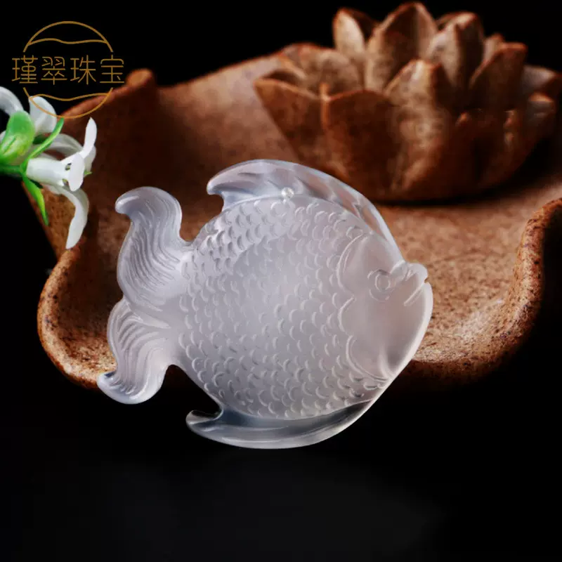 AA玉髓吊坠镇平玉石玉器a货小金鱼 玉髓金鱼  玉髓挂饰DIY批发