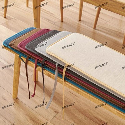 Four seasons currency thickening Cotton and hemp Bench Seat cushion Bench solid wood Benches cushion non-slip rectangle Tea chair