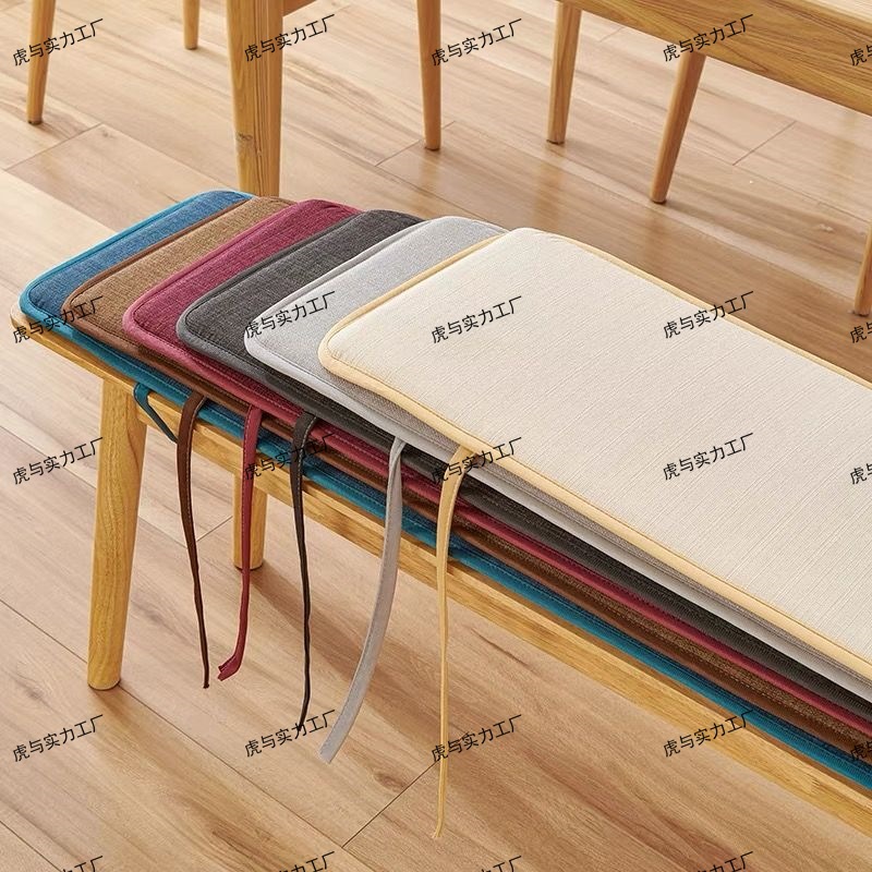 Four seasons currency thickening Cotton and hemp Bench Seat cushion Bench solid wood Benches cushion non-slip rectangle Tea chair