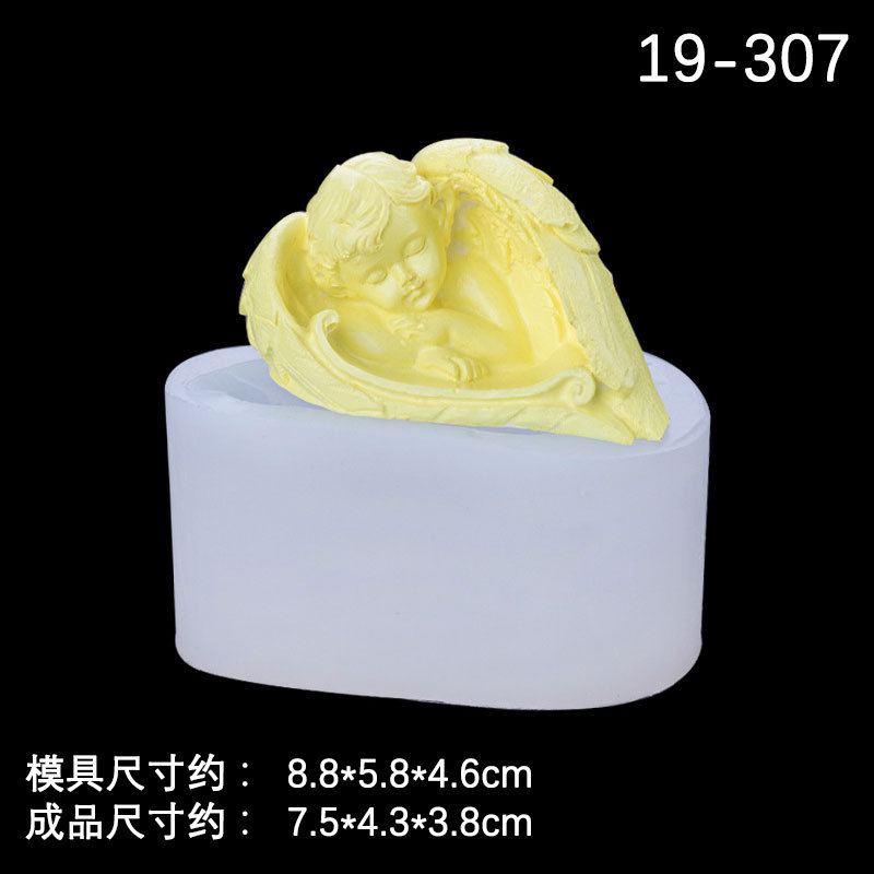 Tridimensional bebé lindo alas de Ángel molde de silicona creativo hornear decoración hecha a mano jabón aromaterapia vela molde de yeso
