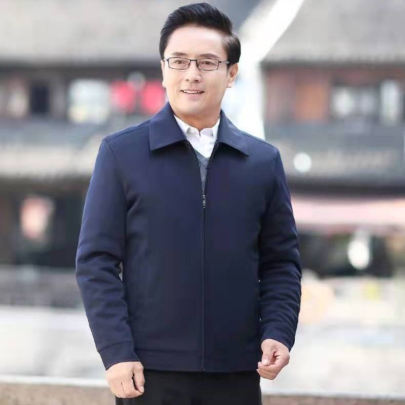 60 chaqueta de mediana edad abuelo de los hombres de invierno de 70 años de edad