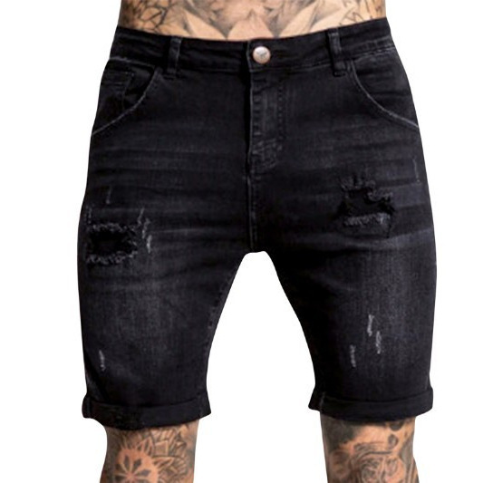 Amazon Aliexpress Cross-Border European and American Men's Denim Shorts American Style New Tight-Fitting Stretch Denim Mid-Length Pants Amazon Aliexpress Cross-Border European and American Men's Denim Shorts American Style New Tight-Fitting Stretch Denim Mid-Length Pants