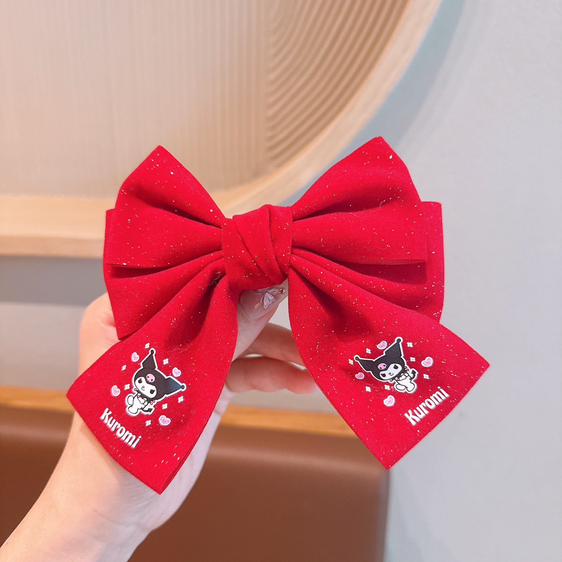 Nuevo estilo coreano para niños arco de Año Nuevo rojo niñas uniformes de Año Nuevo rojo esquinilla clips top clips de cadena clips de pelo