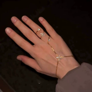 清冷感流苏手链戒指一体化轻奢cos手部道具小众高级感甜酷风