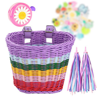 Rattan-like children's bicycle basket Walker balance cart trolley snack storage basket washable
