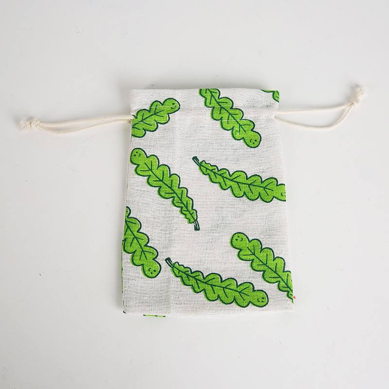 厂家定制小清新印花棉布袋卡通抽绳束口袋首饰礼品袋棉麻小布袋